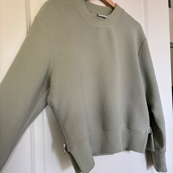 VARLEY Manning Med Lg Sweatshirt Side Zippers Crew Neck Ribbed Green Small - Picture 6 of 13